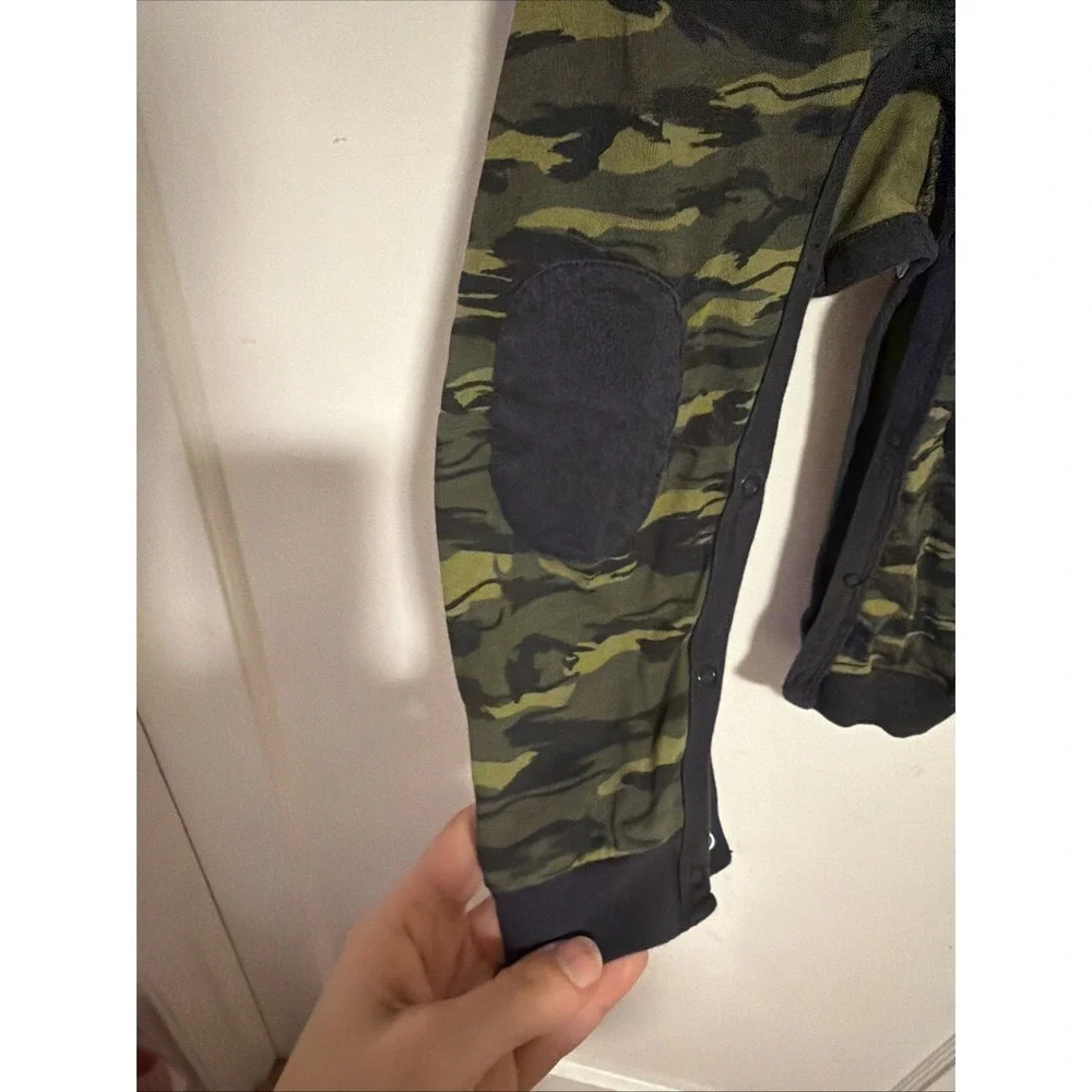 Carhartt Coverall Toddler Boys 24M Green Camo Long Sleeve Snap Leg Dog